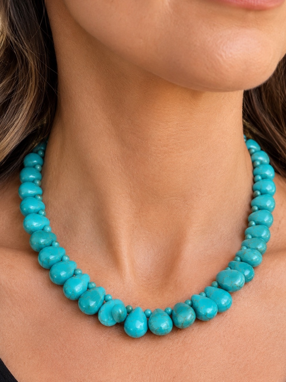 Handmade Blue Teardrop Turquoise Necklace